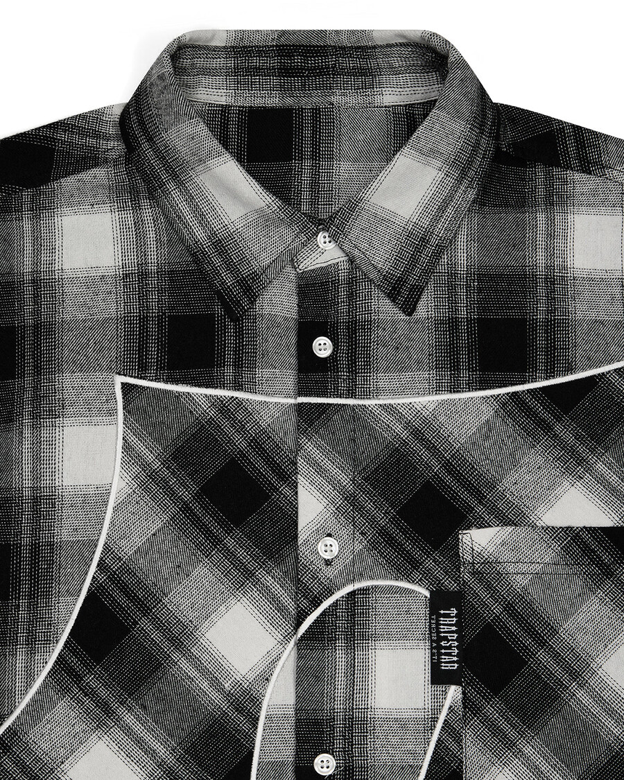 flanellhemd mit aufdruck – schwarz