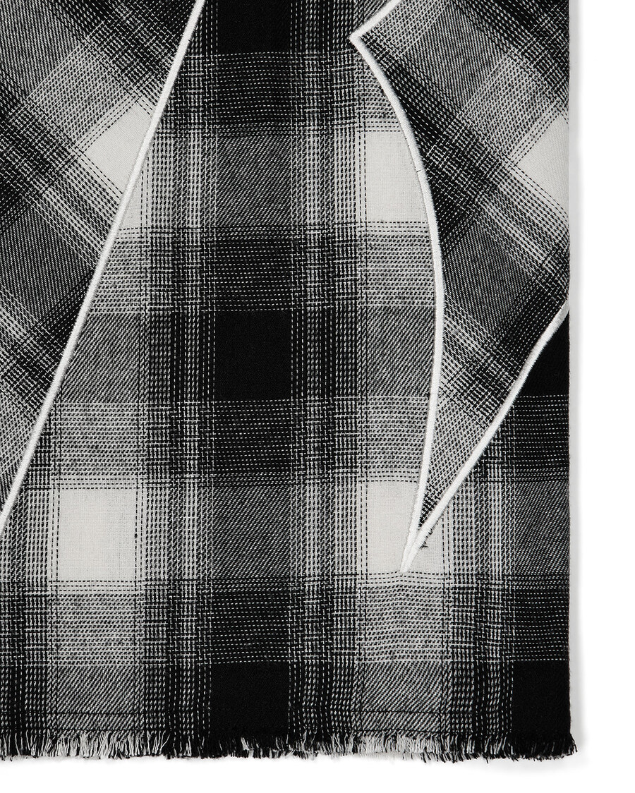 flanellhemd mit aufdruck – schwarz