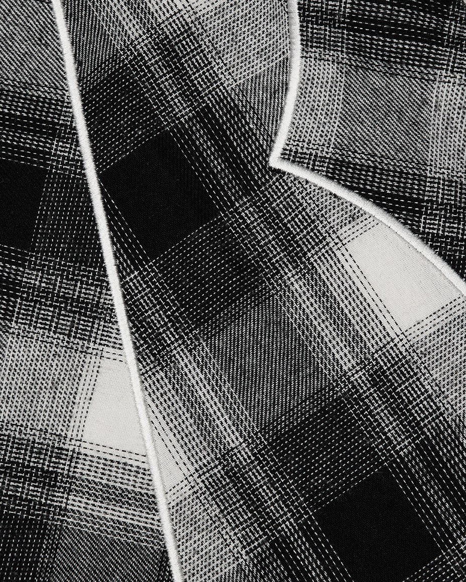 flanellhemd mit aufdruck – schwarz