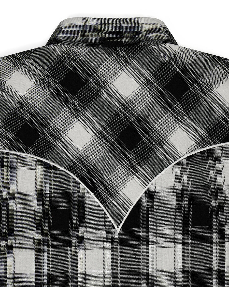 flanellhemd mit aufdruck – schwarz