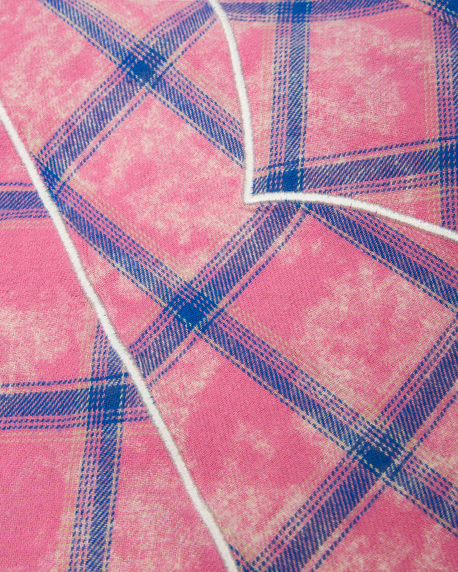 flanellhemd mit schriftzug – rosa