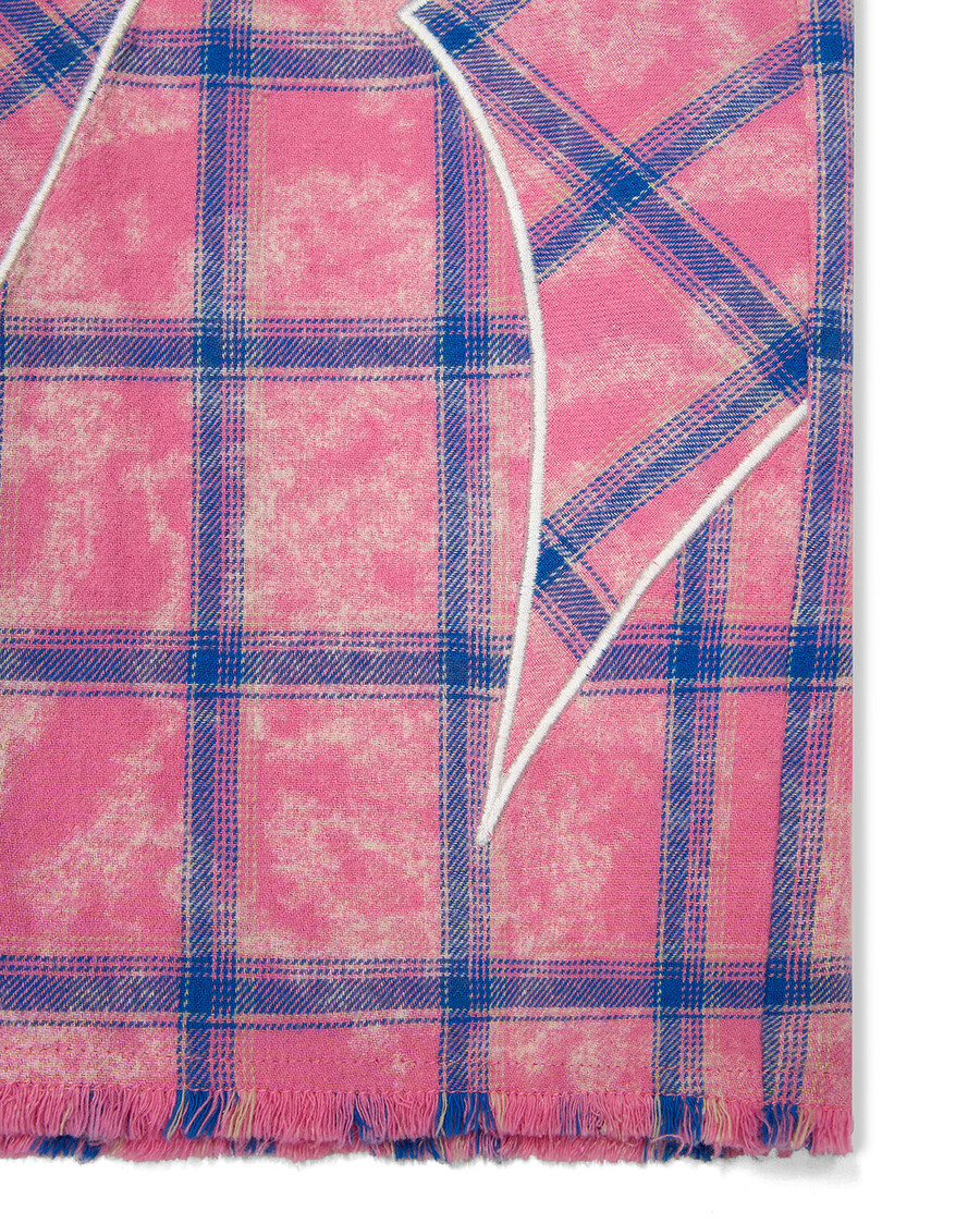 flanellhemd mit schriftzug – rosa