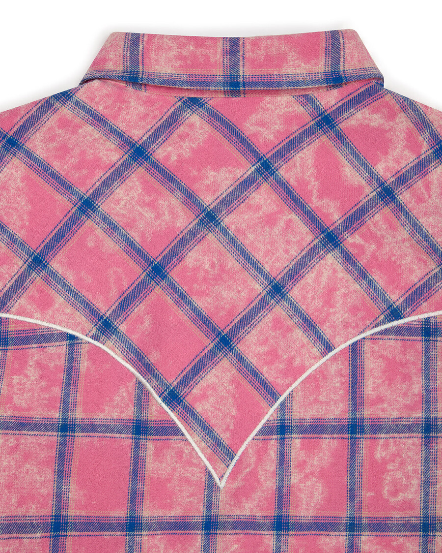 flanellhemd mit schriftzug – rosa