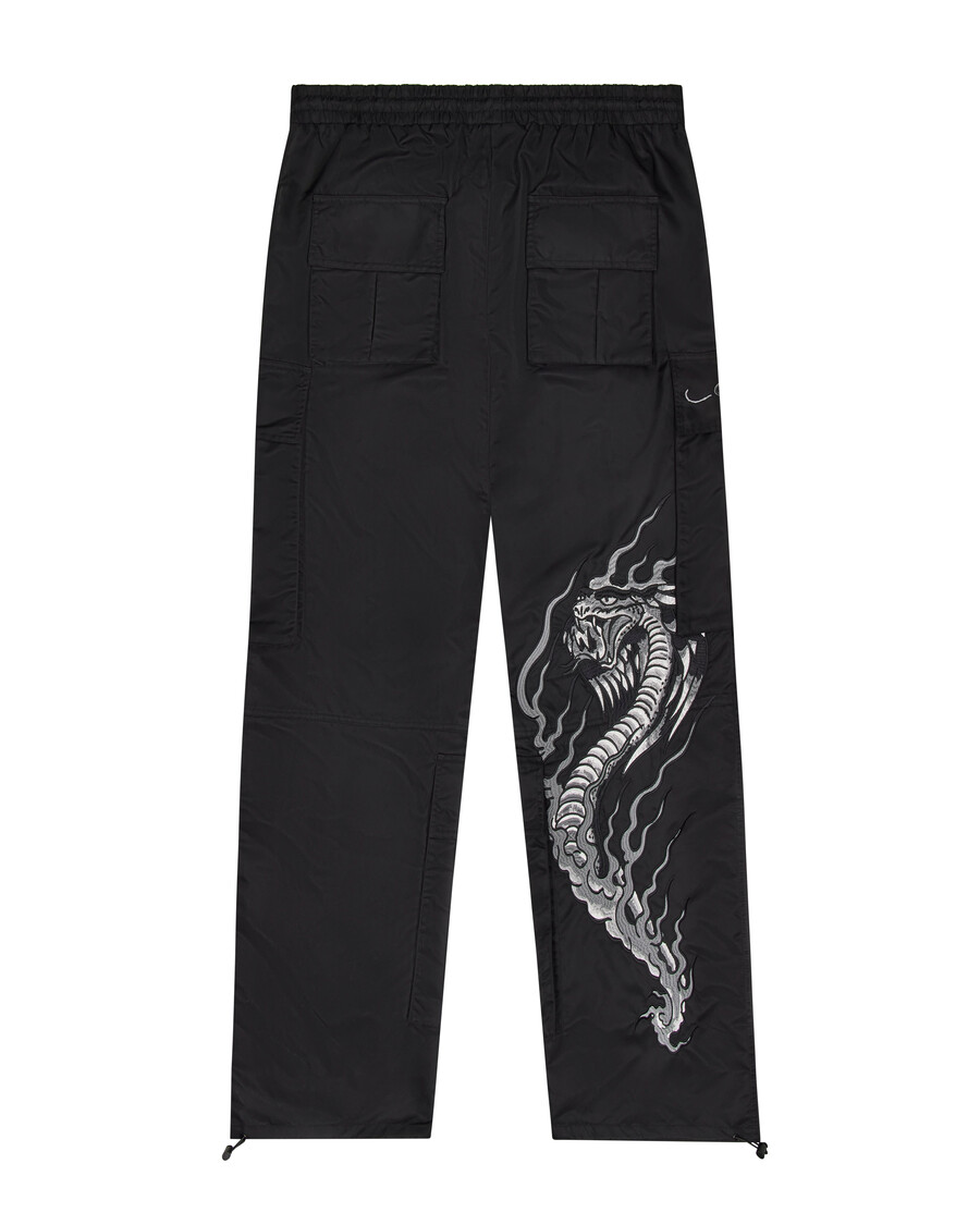 trapstar x ed hardy hell cat cargos - schwarz