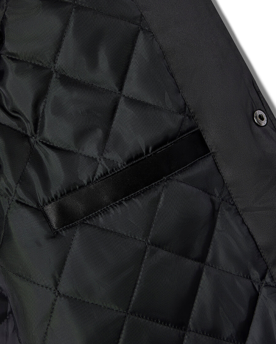 trapstar x nfl jets satin-bomberjacke – schwarz