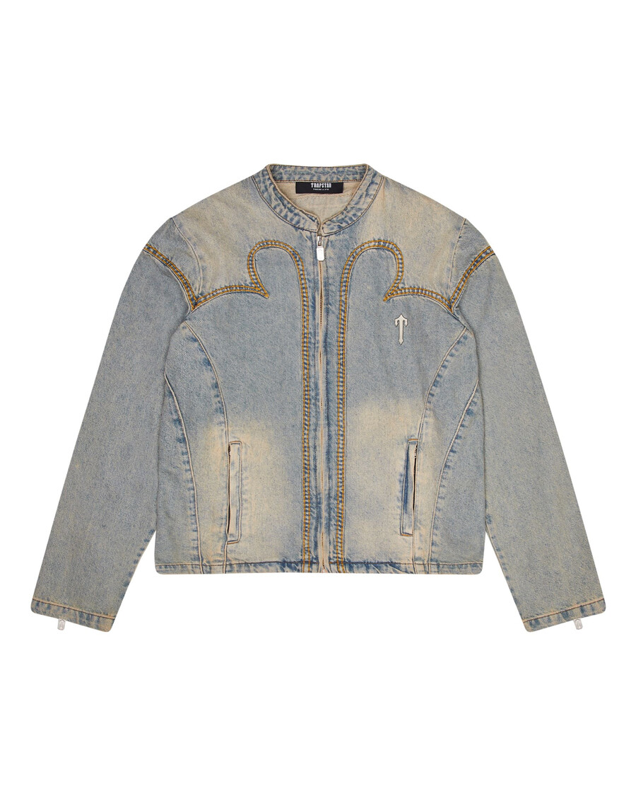irongate denim motocross-jacke - sandblau*