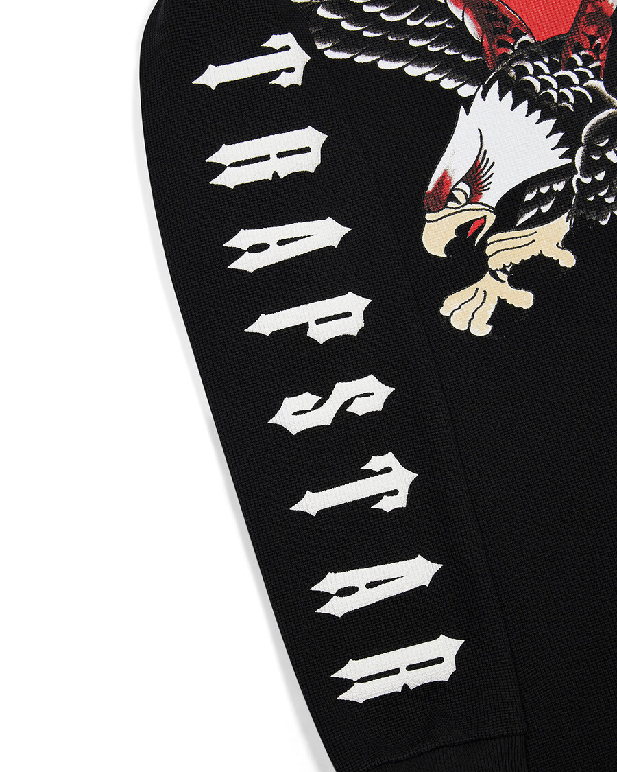 trapstar x ed hardy waffle ls top - schwarz
