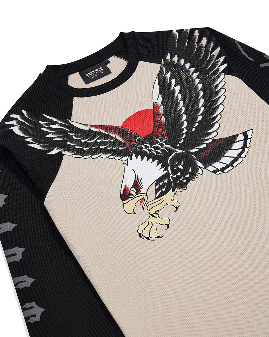 trapstar x ed hardy waffle langarmshirt – naturschwarz
