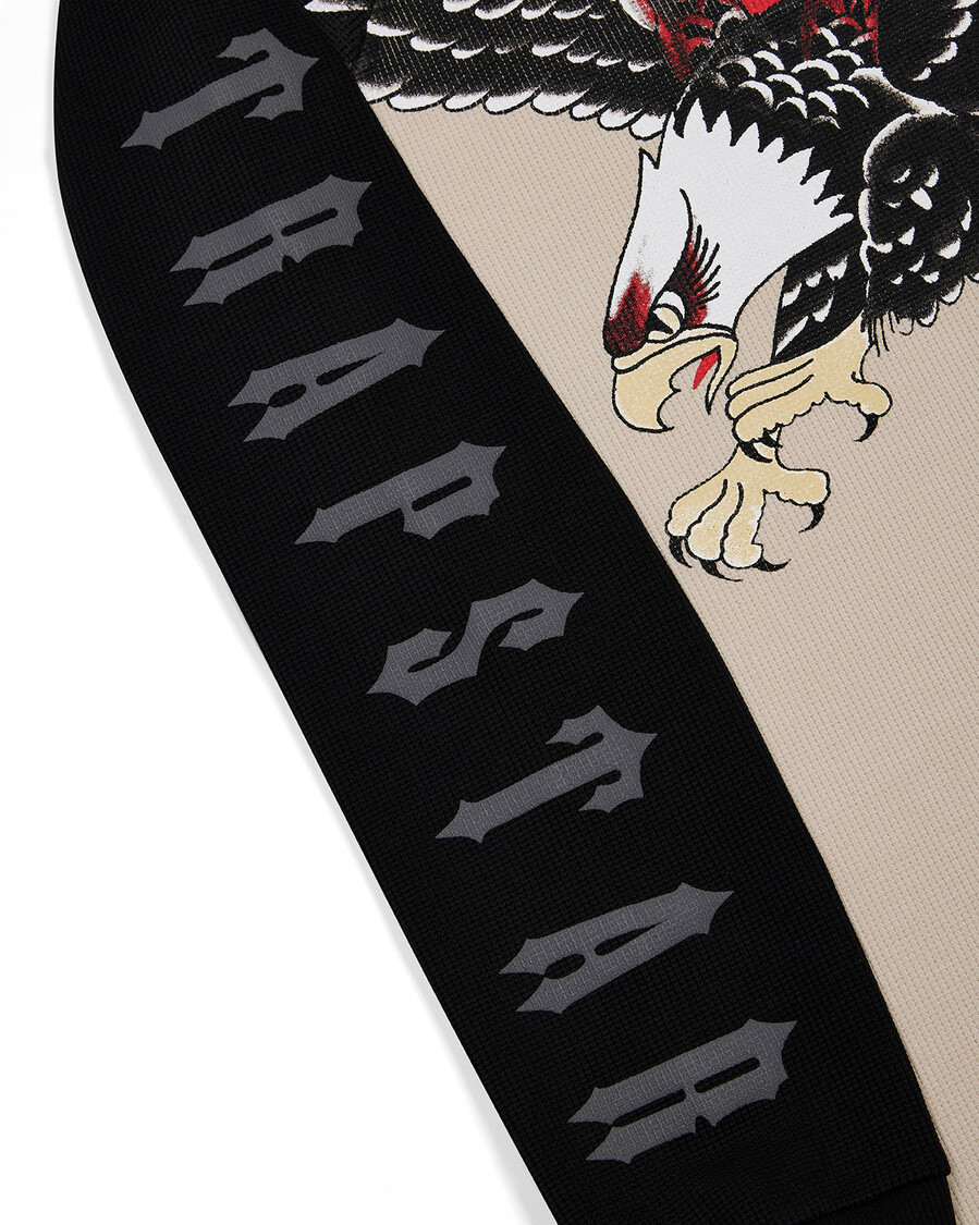 trapstar x ed hardy waffle langarmshirt – naturschwarz