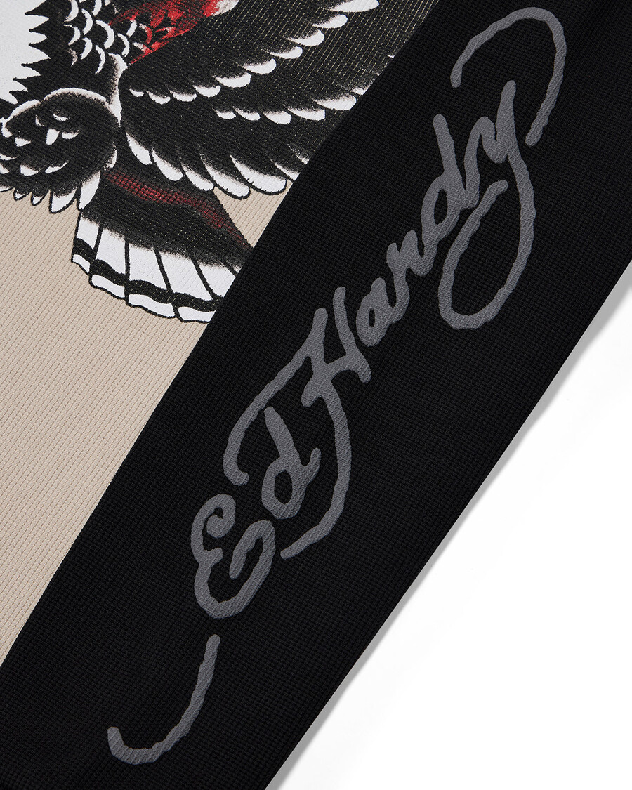 trapstar x ed hardy waffle langarmshirt – naturschwarz