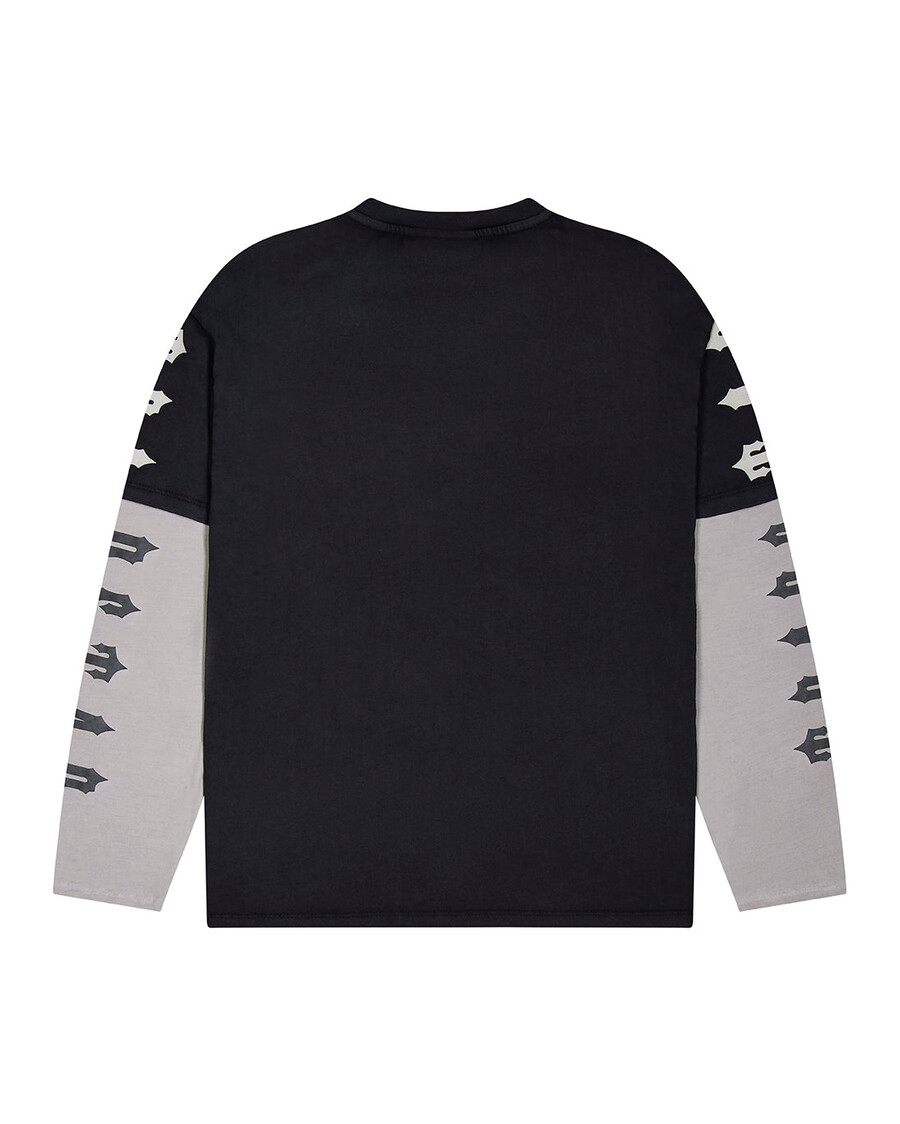 trapstar x ed hardy medusa langarmshirt – schwarzweiß