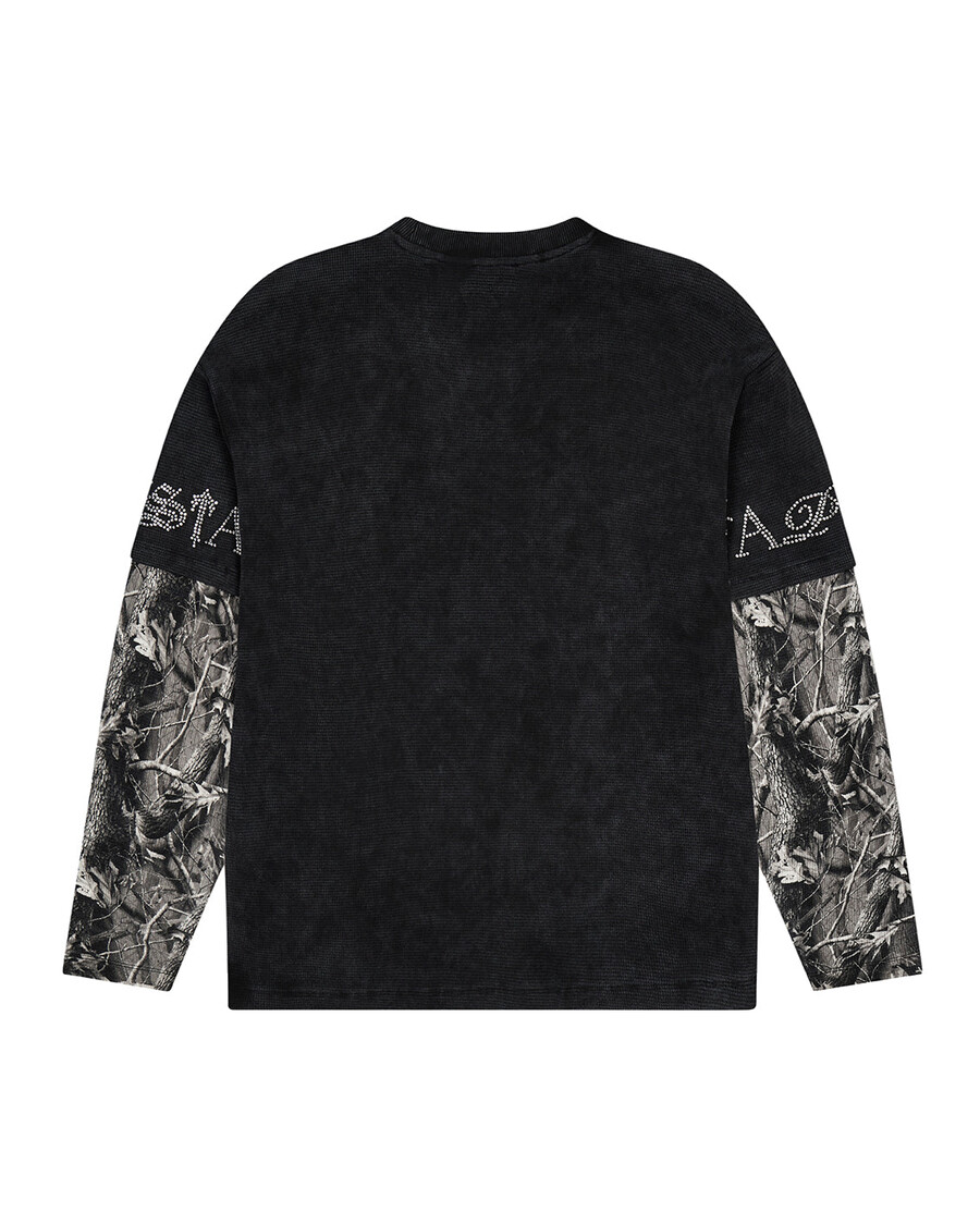 samurai diamanté ls tee - schwarz