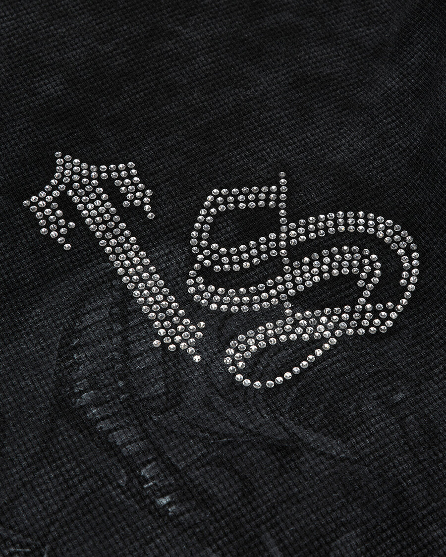 samurai diamanté ls tee - schwarz