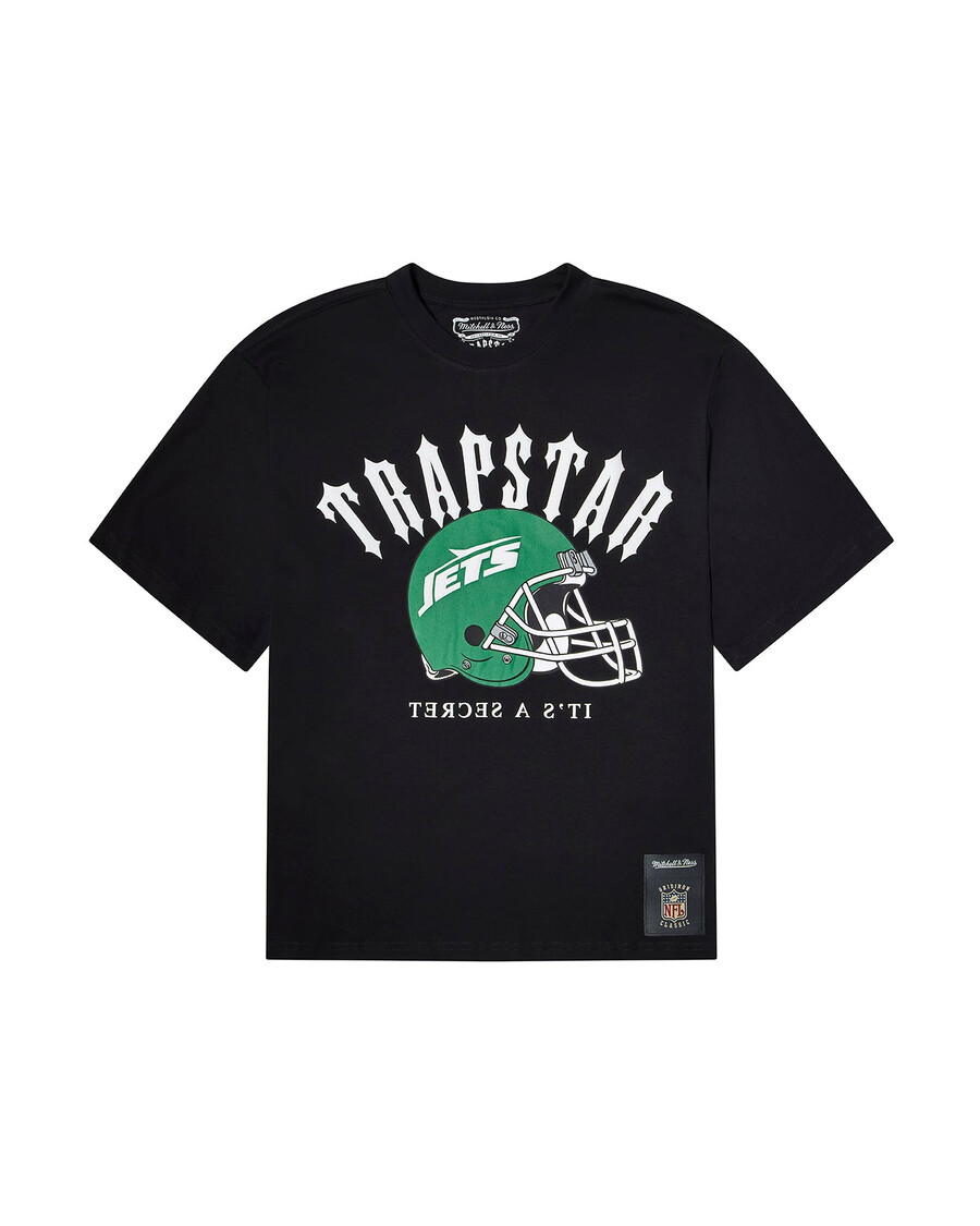 trapstar x nfl jets irongate helm-t-shirt – schwarz